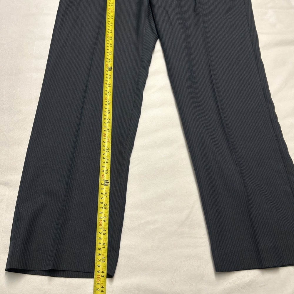 Perry Ellis Portfolio Dress Pants Mens 38x32 Black Pinstripe Modern Fit Career - Picture 7 of 8